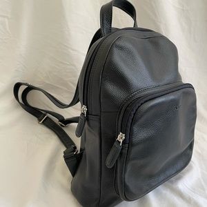 navy blue leather picard backpack